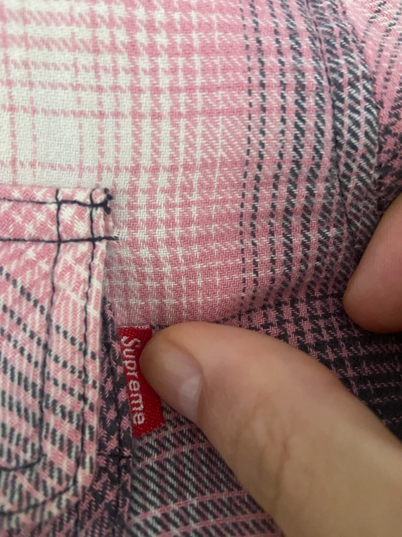 supreme シュプリーム チェック ネルシャツ ピンク Mサイズの写真3枚目