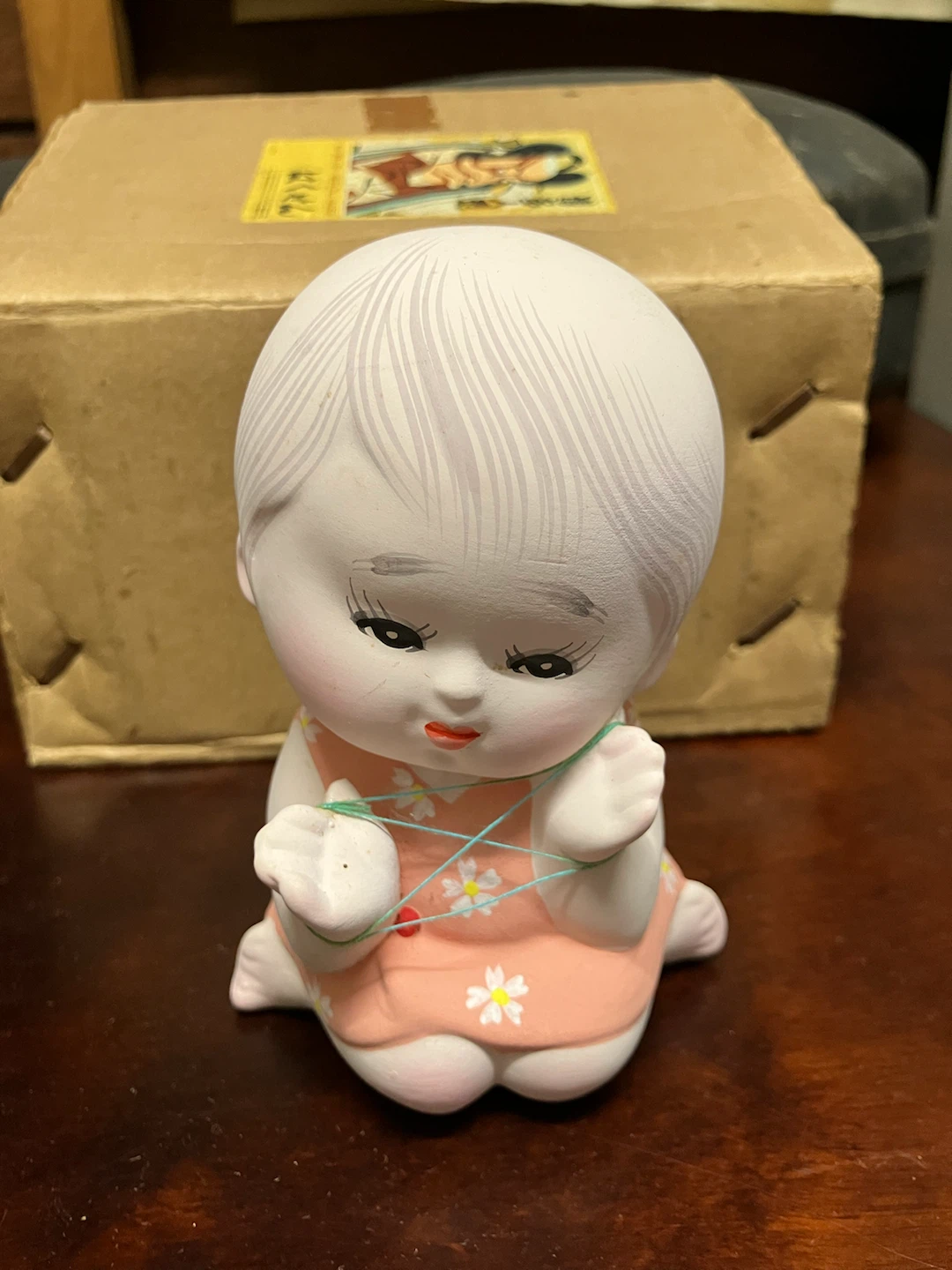 昭和レトロ 人形 あやとり 置物