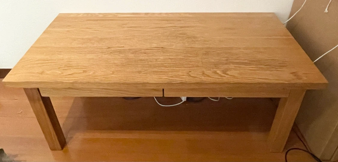 無印良品 無垢材ローテーブル オーク材 90×45cm