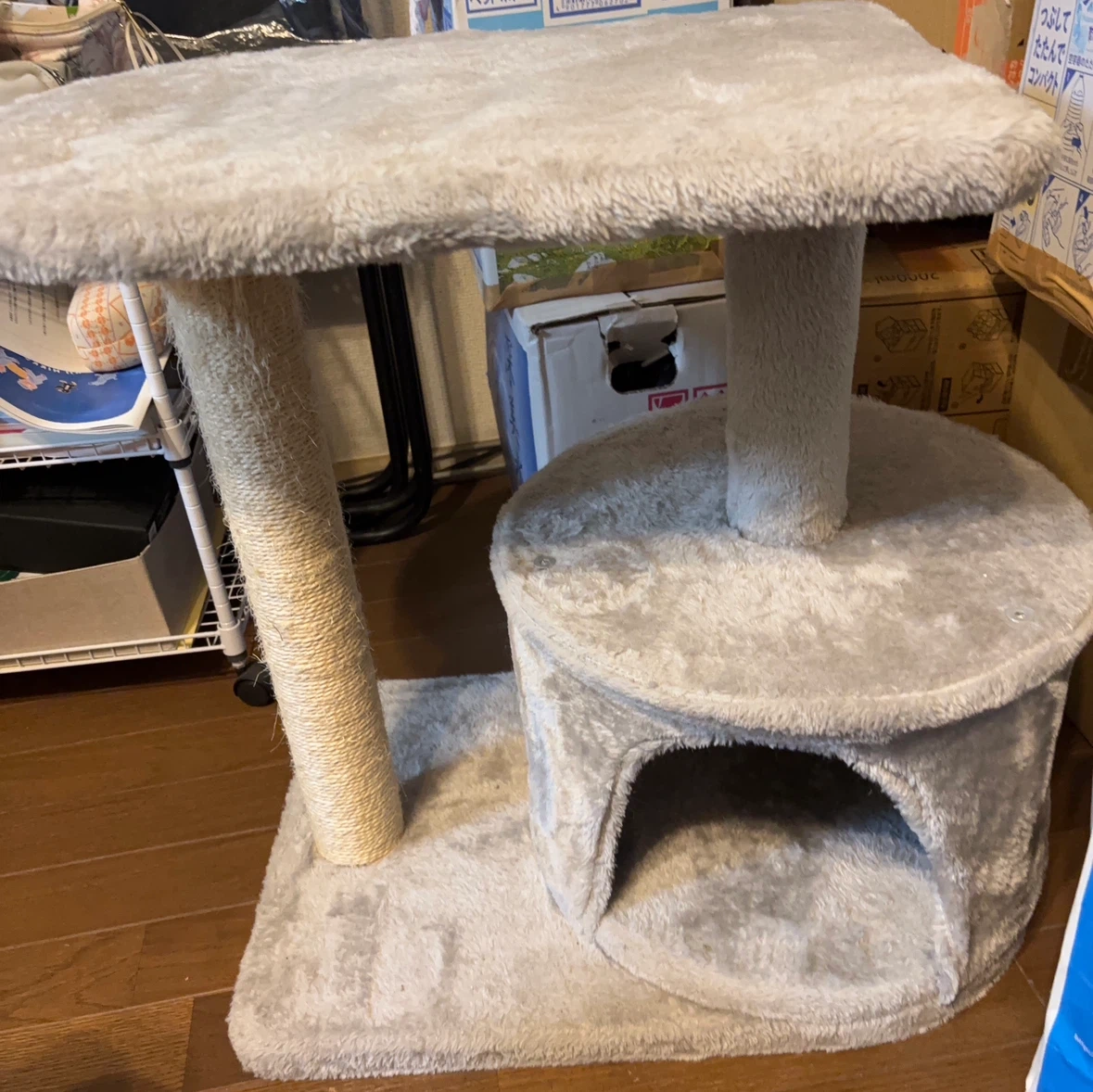 キャットタワー 据え置き型 爪とぎ付