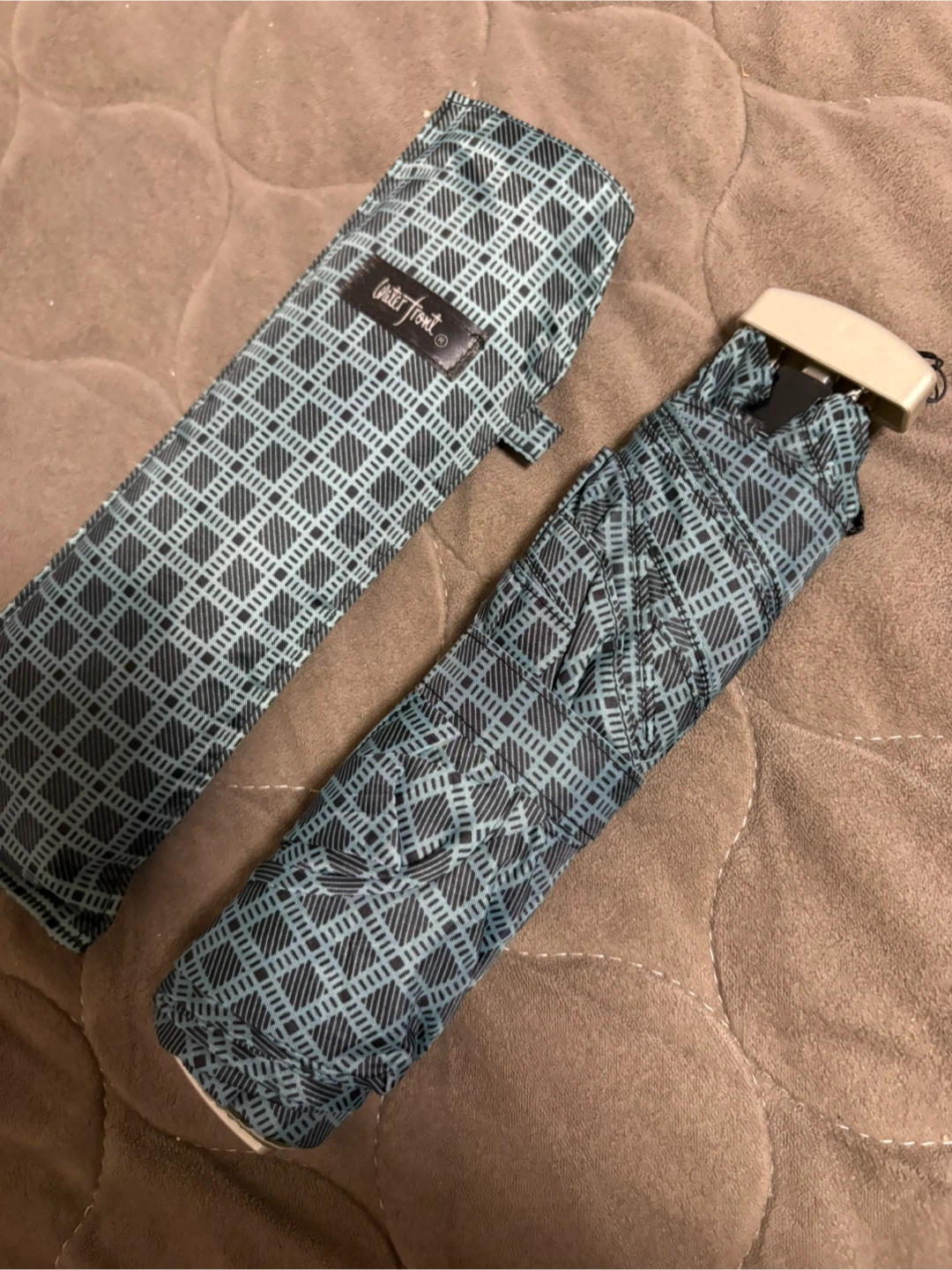 ウォーターフロント 折りたたみ傘 チェック柄の写真2枚目