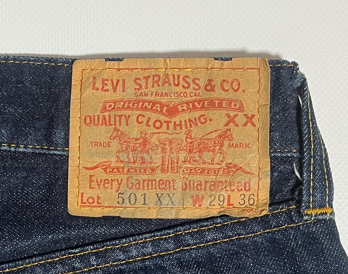 LEVI'S 501XX W29 555 バレンシア BIGE 赤耳 濃紺90sの写真3枚目
