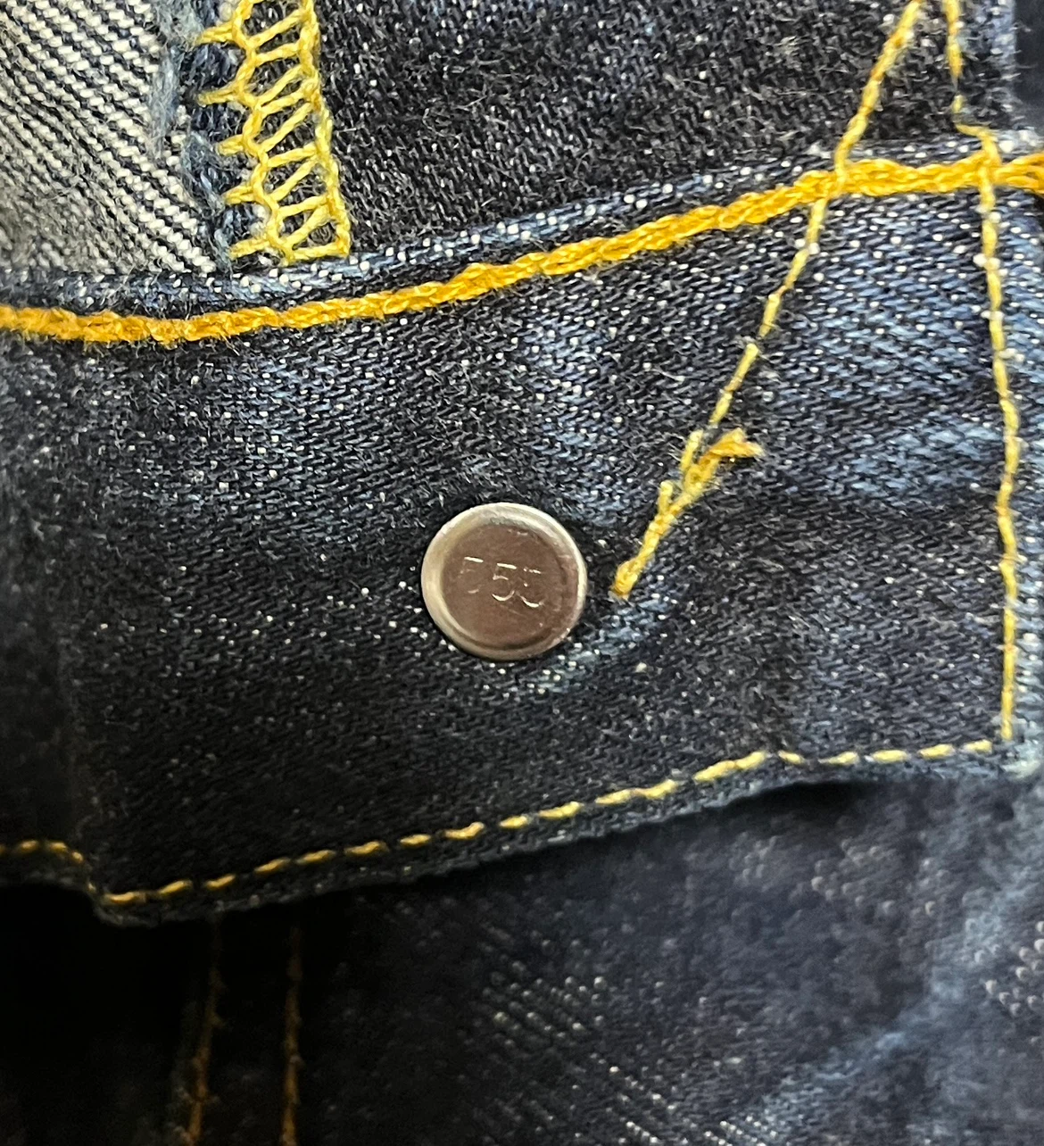 LEVI'S 501XX W29 555 バレンシア BIGE 赤耳 濃紺90sの写真5枚目