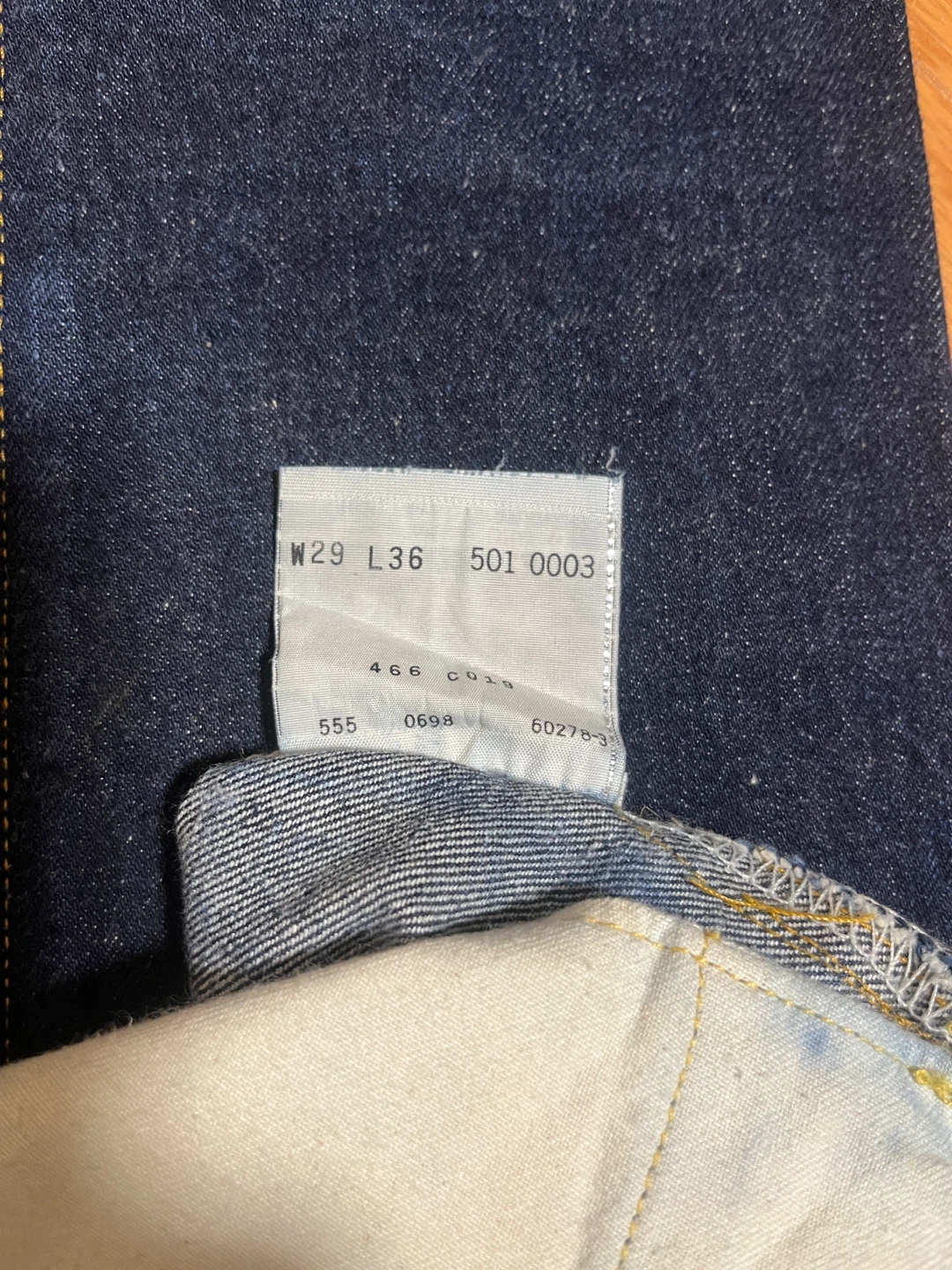 LEVI'S 501XX W29 555 バレンシア BIGE 赤耳 濃紺90sの写真7枚目