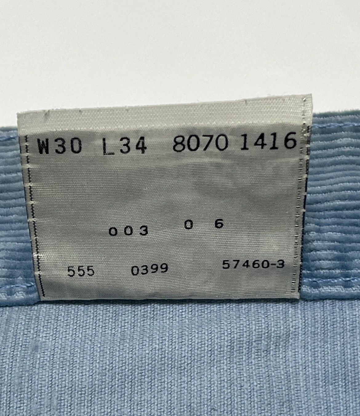 Levi’s リーバイス 555 BIG E コーデュロイパンツ W30 L34 ブルーの写真5枚目