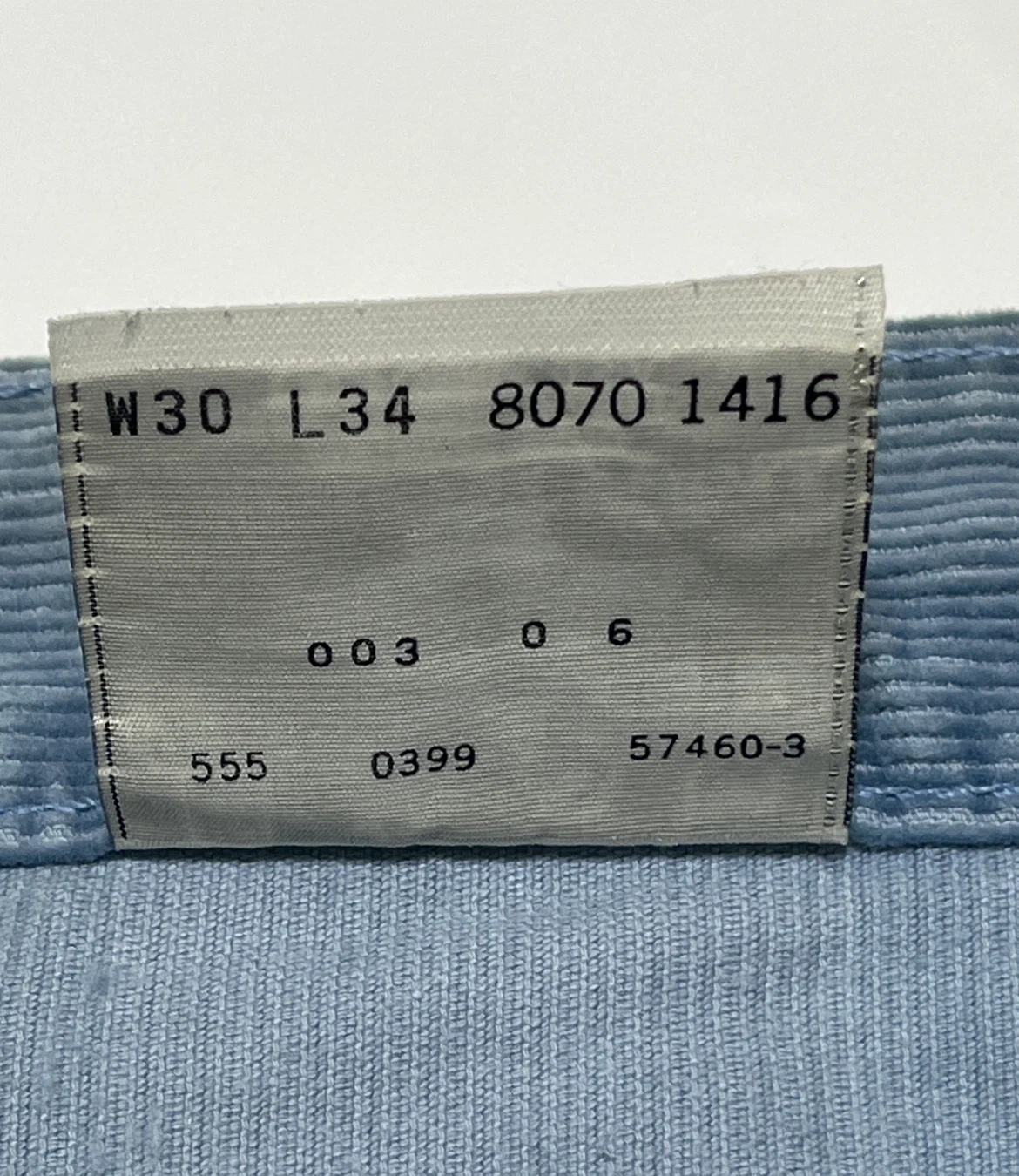 Levi’s リーバイス 555 BIG E コーデュロイパンツ W30 L34 ブルーの写真5枚目