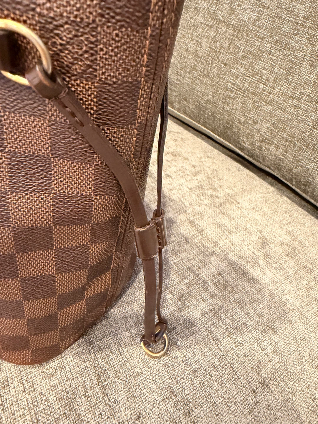 【美品】LOUIS VUITTON ダミエ ネヴァーフルMM トートバッグの写真2枚目