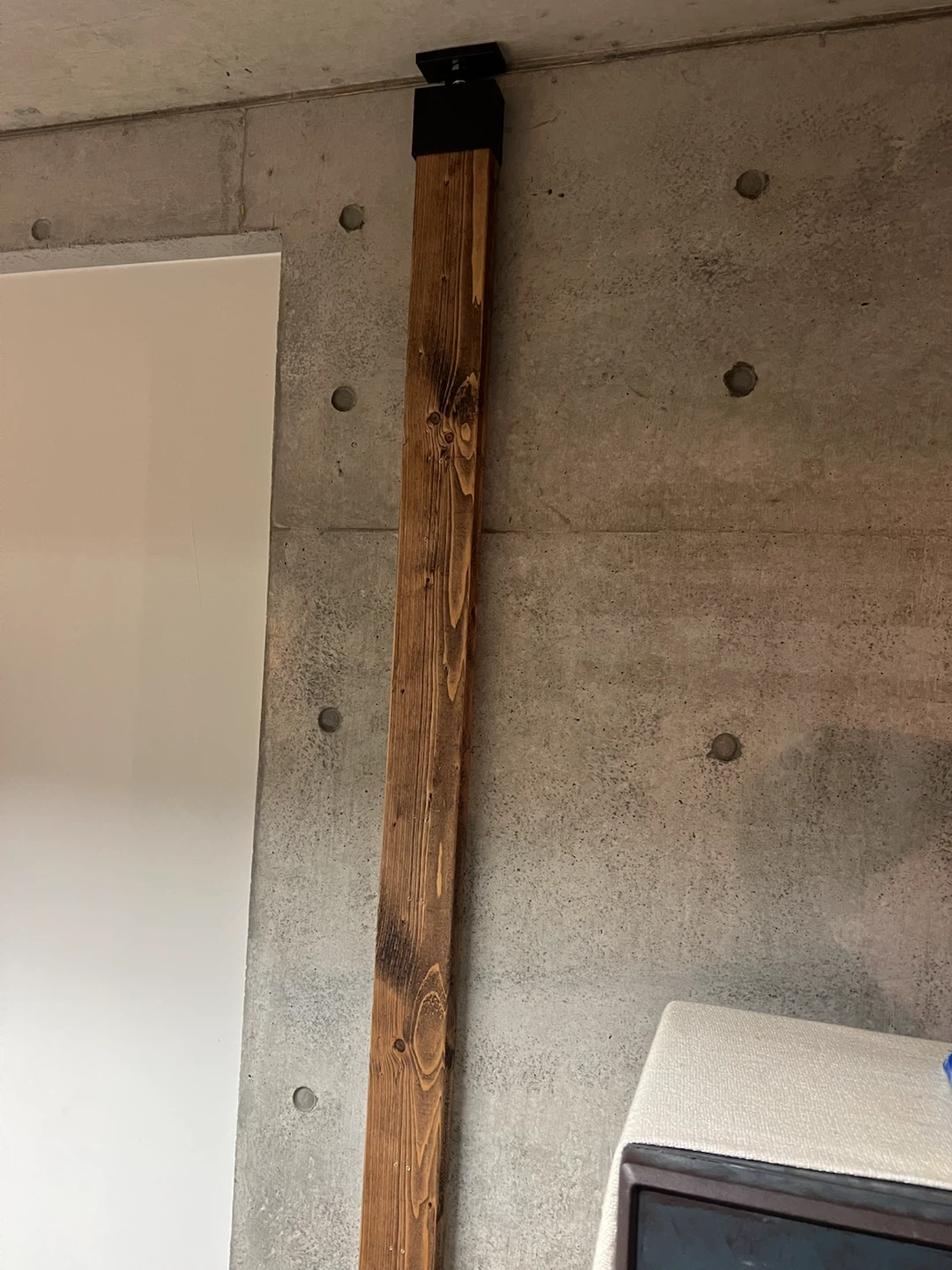 【無料】突っ張り棒DIY用 木製ポール&アジャスターセット 片面塗装 約220cm