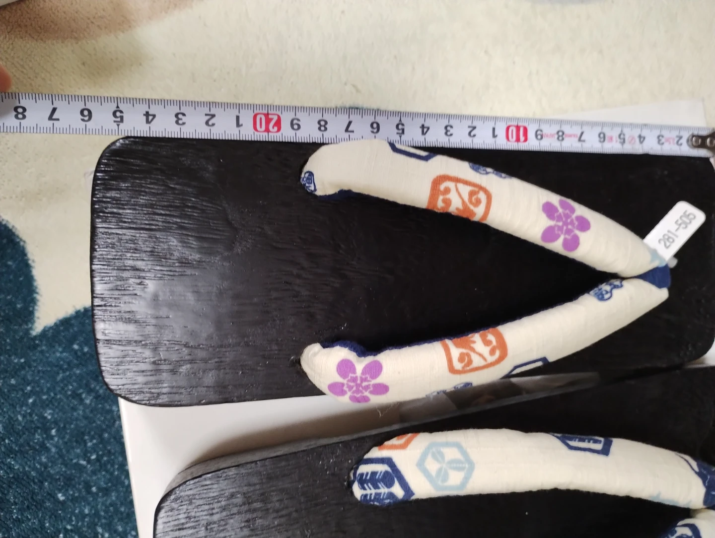 新品未使用★25〜26cm？桐下駄  江戸和柄鼻緒　男女兼用　草履　雪駄の写真5枚目