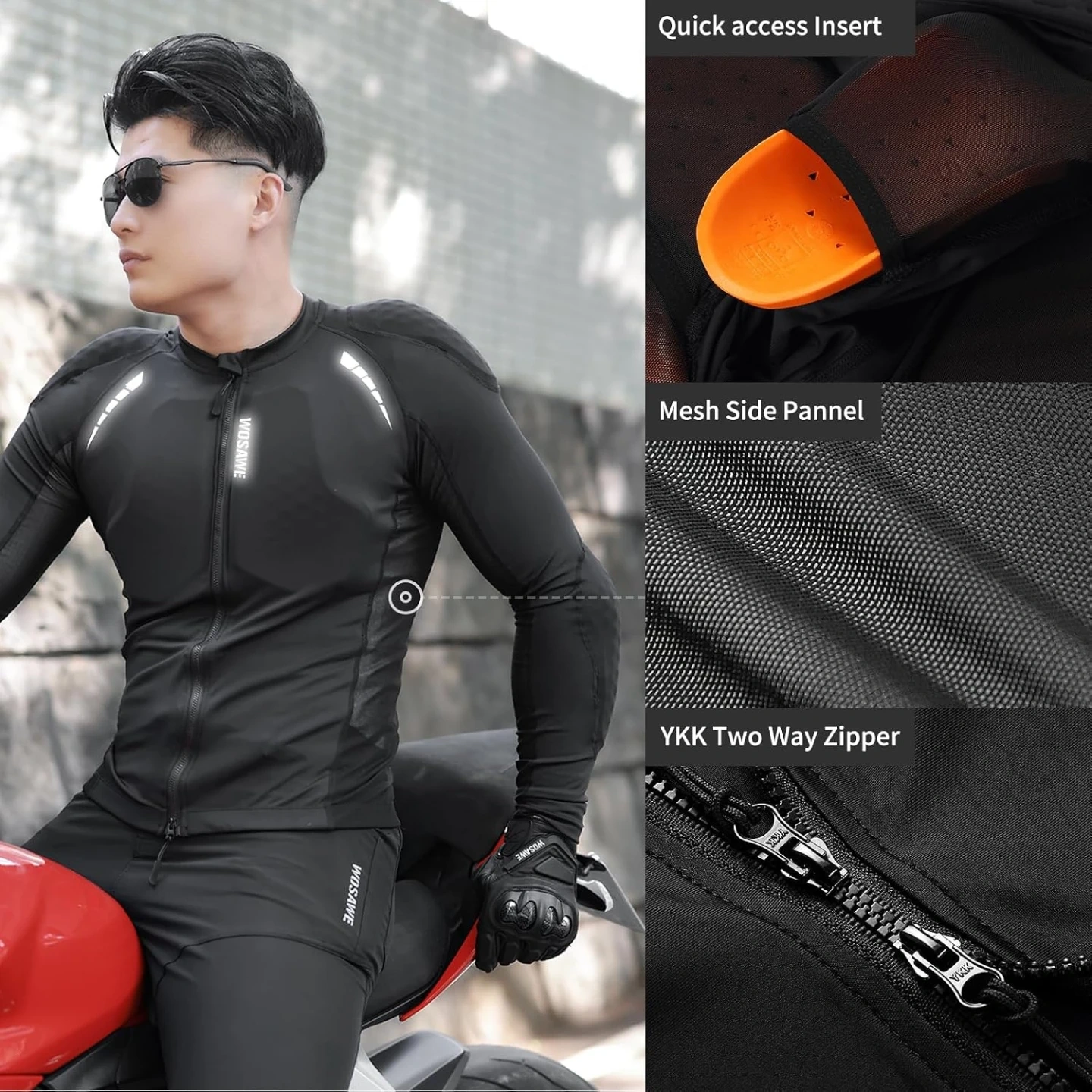 新品未使用 WOSAWE バイク用プロテクタージャケット インナー Lサイズの写真5枚目