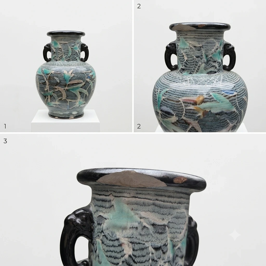 アンティーク 陶器 花瓶 壺