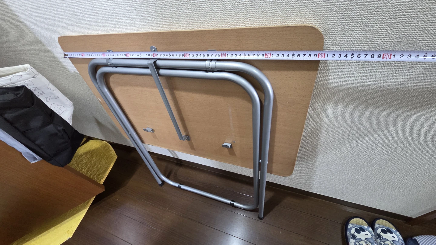 折りたたみテーブル ナチュラル 木目調の写真2枚目