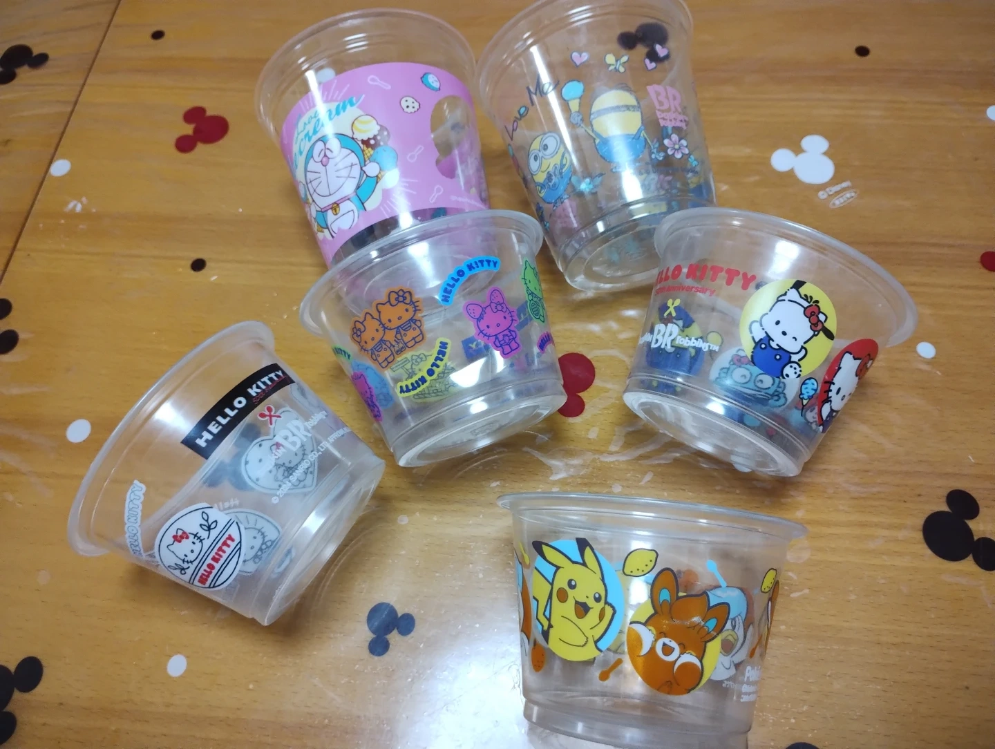 サーティワン キャラクター カップ 6個セット ドラえもん サンリオ キティーちゃん ポケモンの写真3枚目
