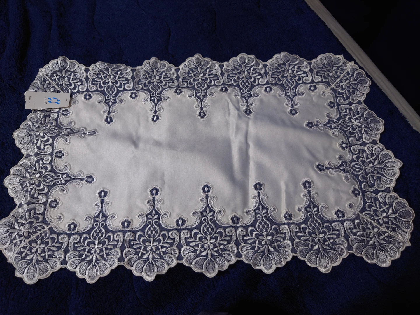 セルコン テーブルセンター 刺繍 レース ホワイト 36×60cm