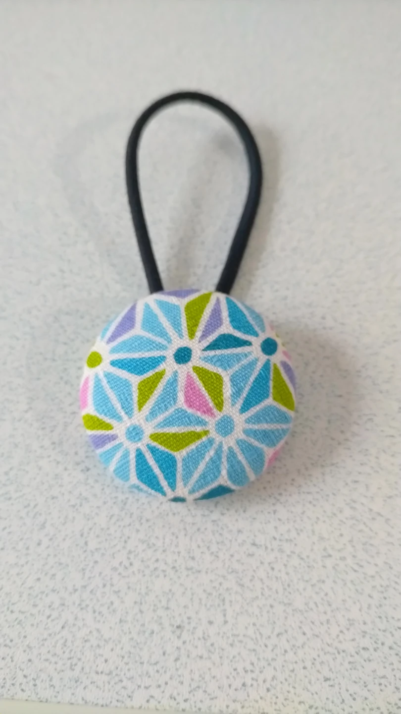 日常使い・イベントに◎【ハンドメイド】ヘアゴム 花柄 ブルー パステルカラー