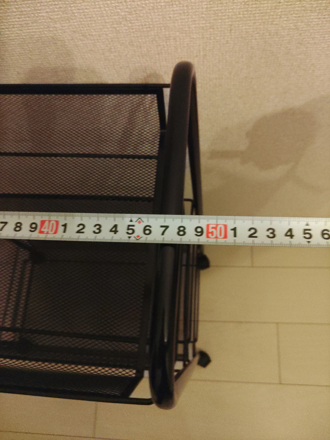 3段 キッチンワゴン キャスター付 ブラックの写真3枚目