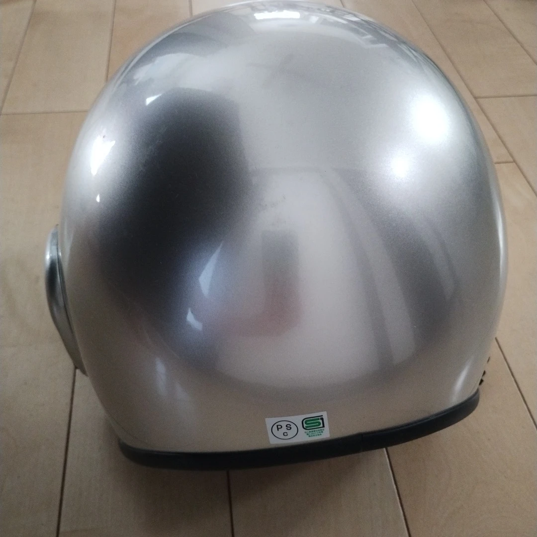 バイク用ヘルメット ジェットタイプ シルバーの写真4枚目