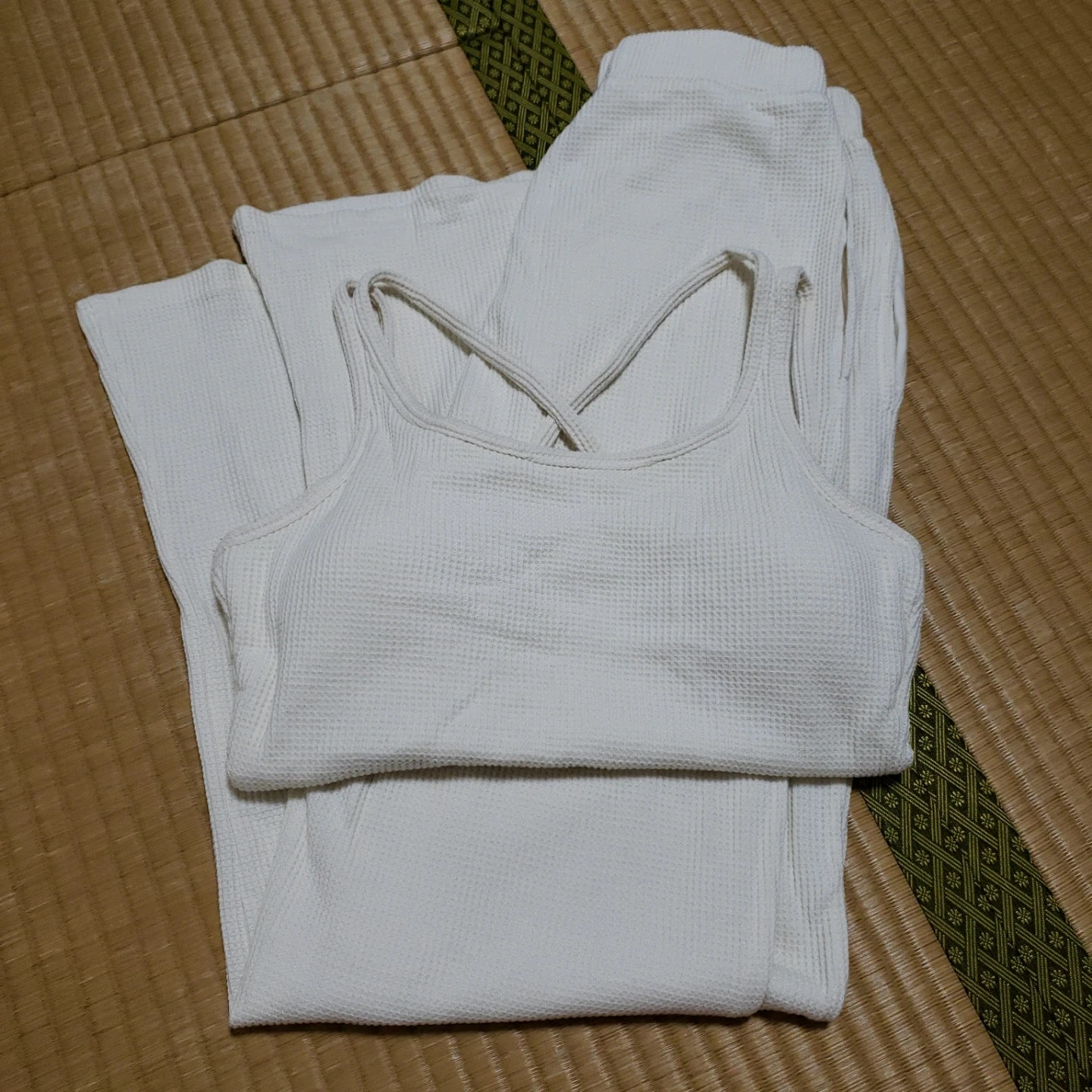 GRL カップ付きワッフルルームウェアセット