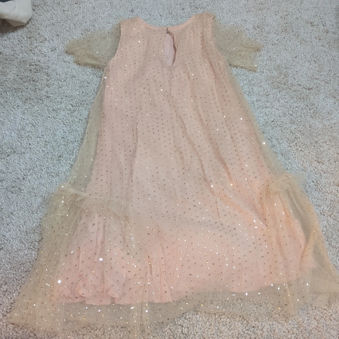 ザラキッズ ラメ入りチュールワンピース ピンク 116cmの写真4枚目