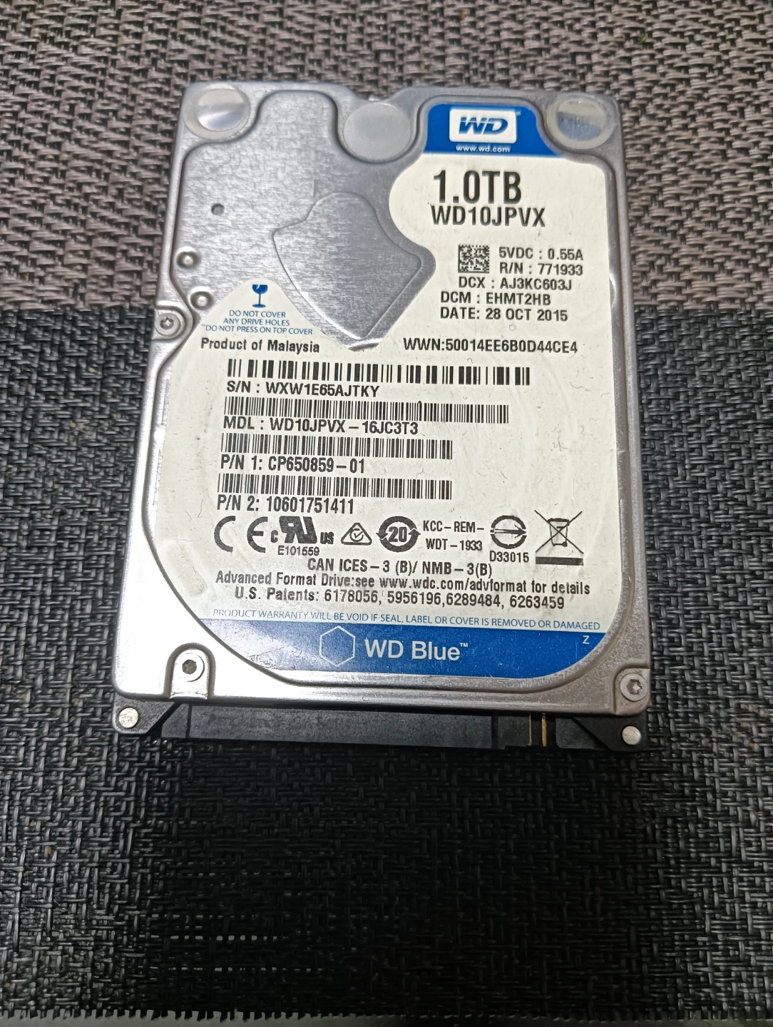 WD Blue 1TB HDD WD10JPVX