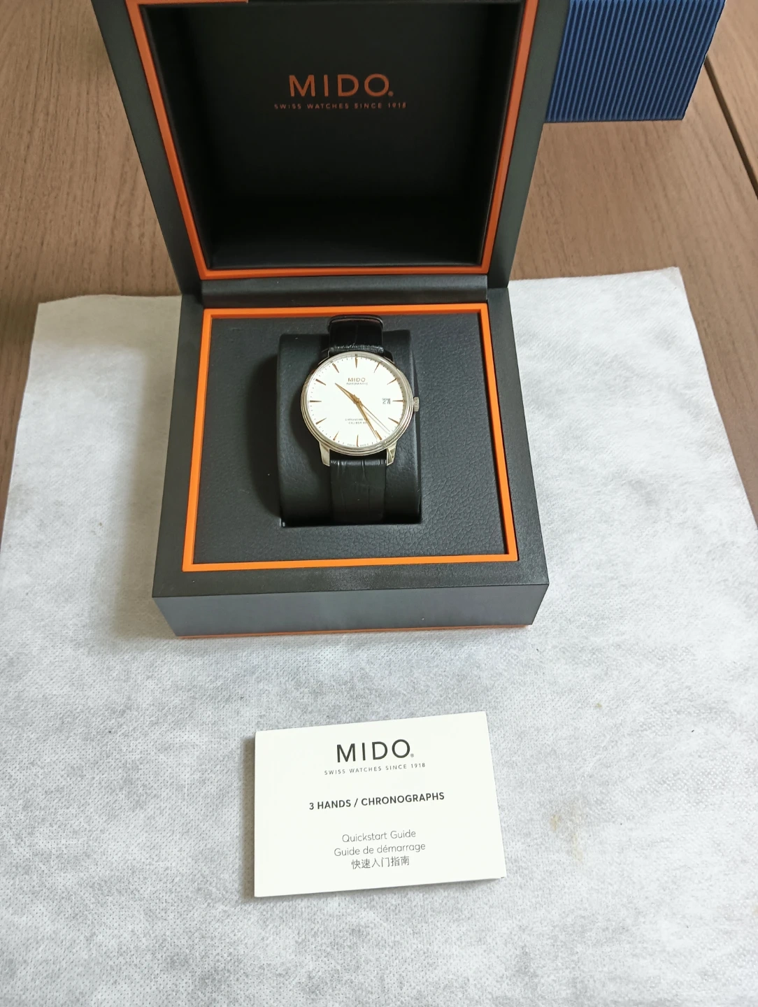 非常に美品17万。MIDO ミドー バロンチェッリ クロノメーター認定 裏スケ 自動巻きデイト 腕時計の写真2枚目