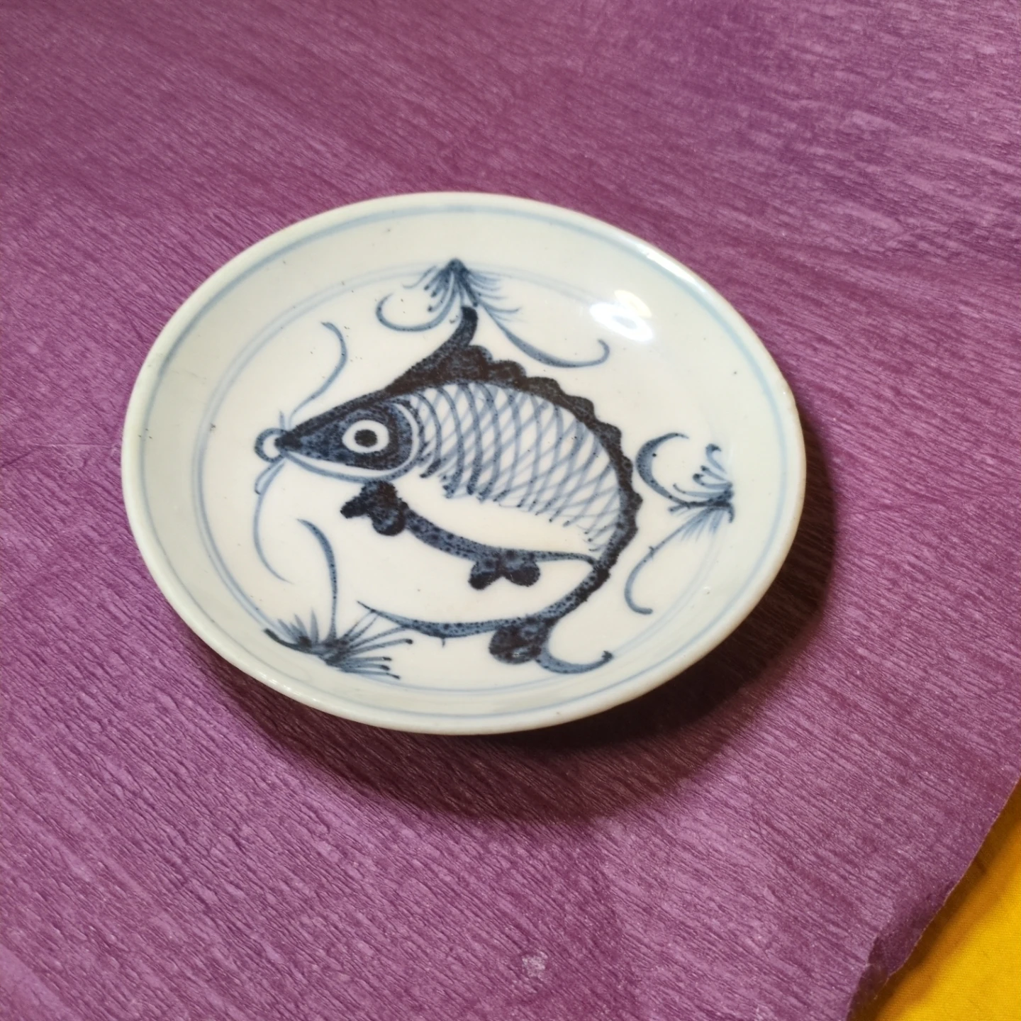 染付 魚文 皿 小皿 陶器 骨董品の写真3枚目