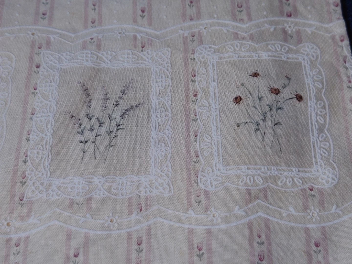 花柄刺繍 レース カフェカーテン ナチュラルの写真5枚目