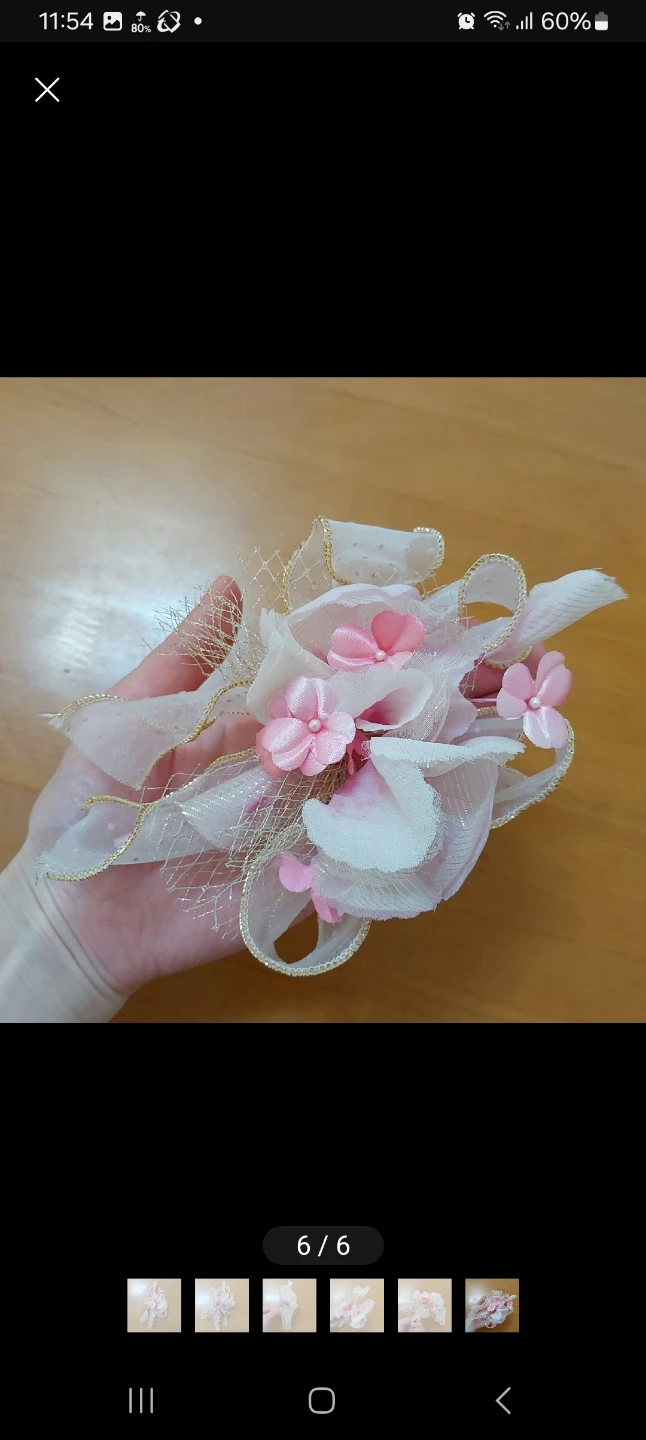 コサージュ ピンク×ホワイト パール風の写真6枚目