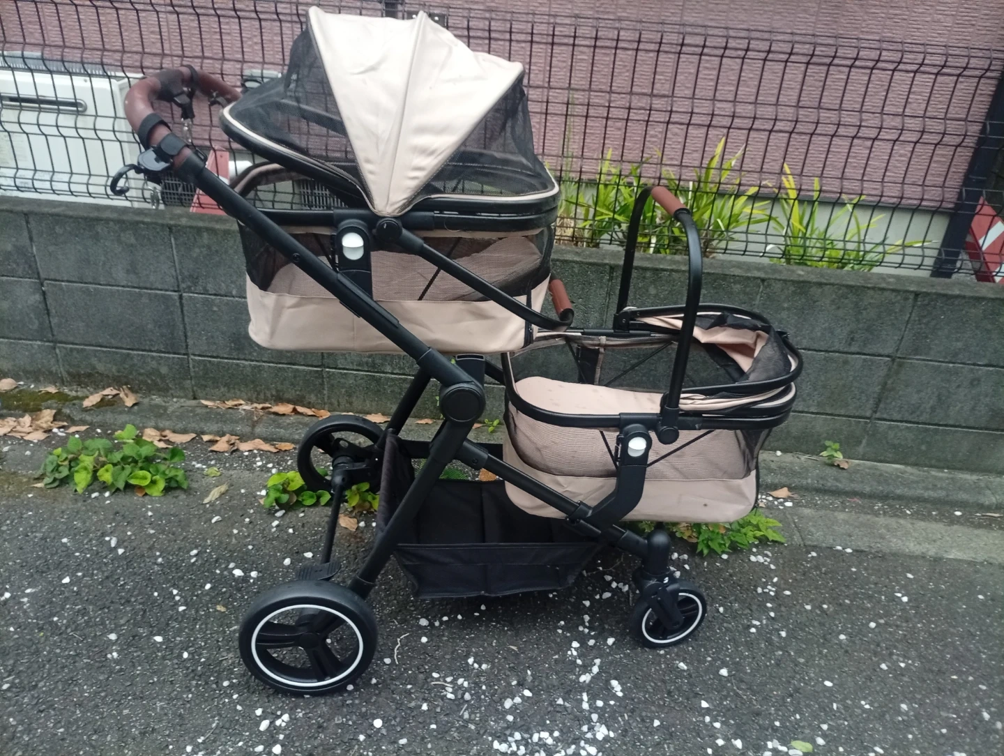 ペット用バギー 二段式 ベージュ