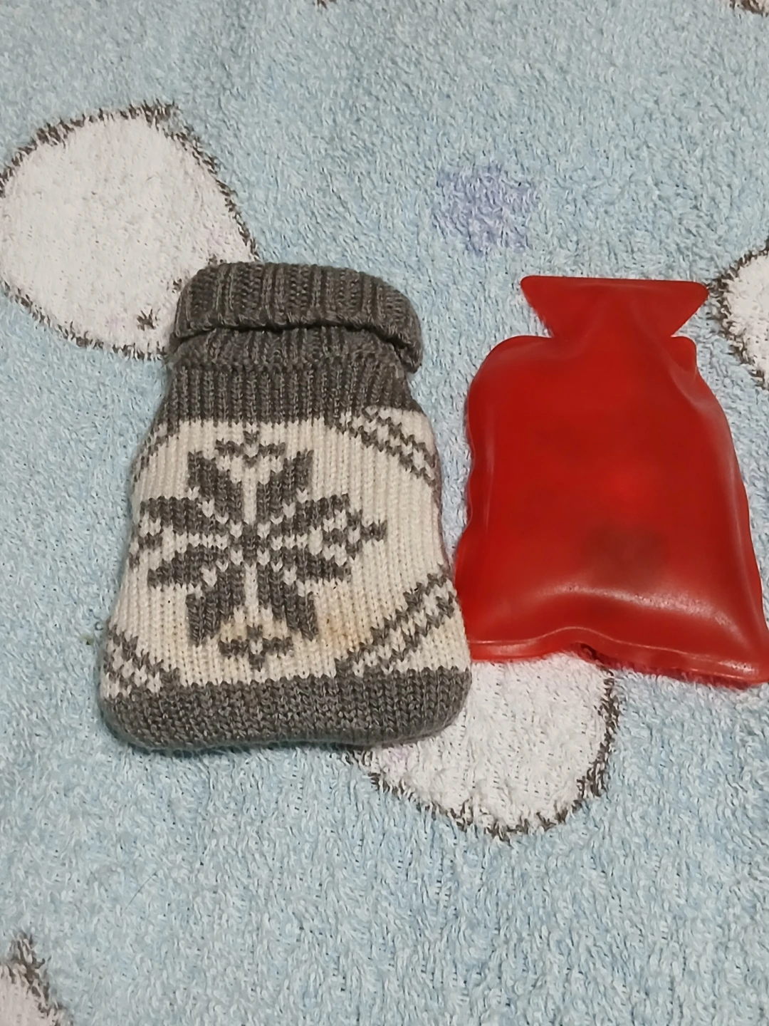 北欧柄 ニットカバー付き湯たんぽ