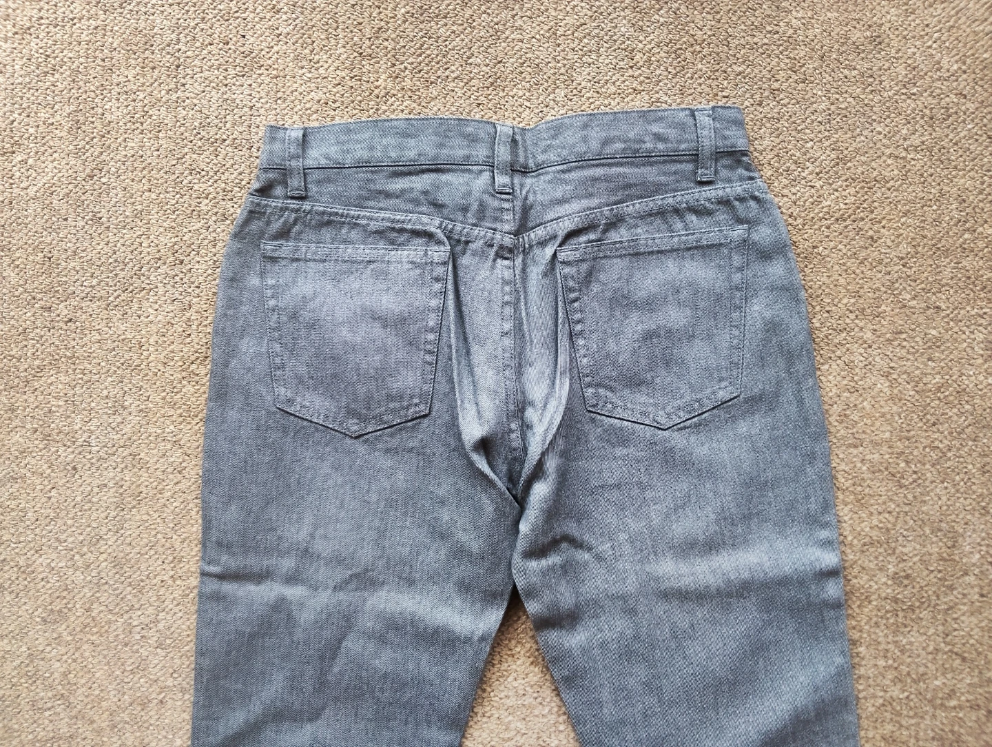 64cm無印良品 綿杢糸デニムパンツ・フレア64-91の写真4枚目