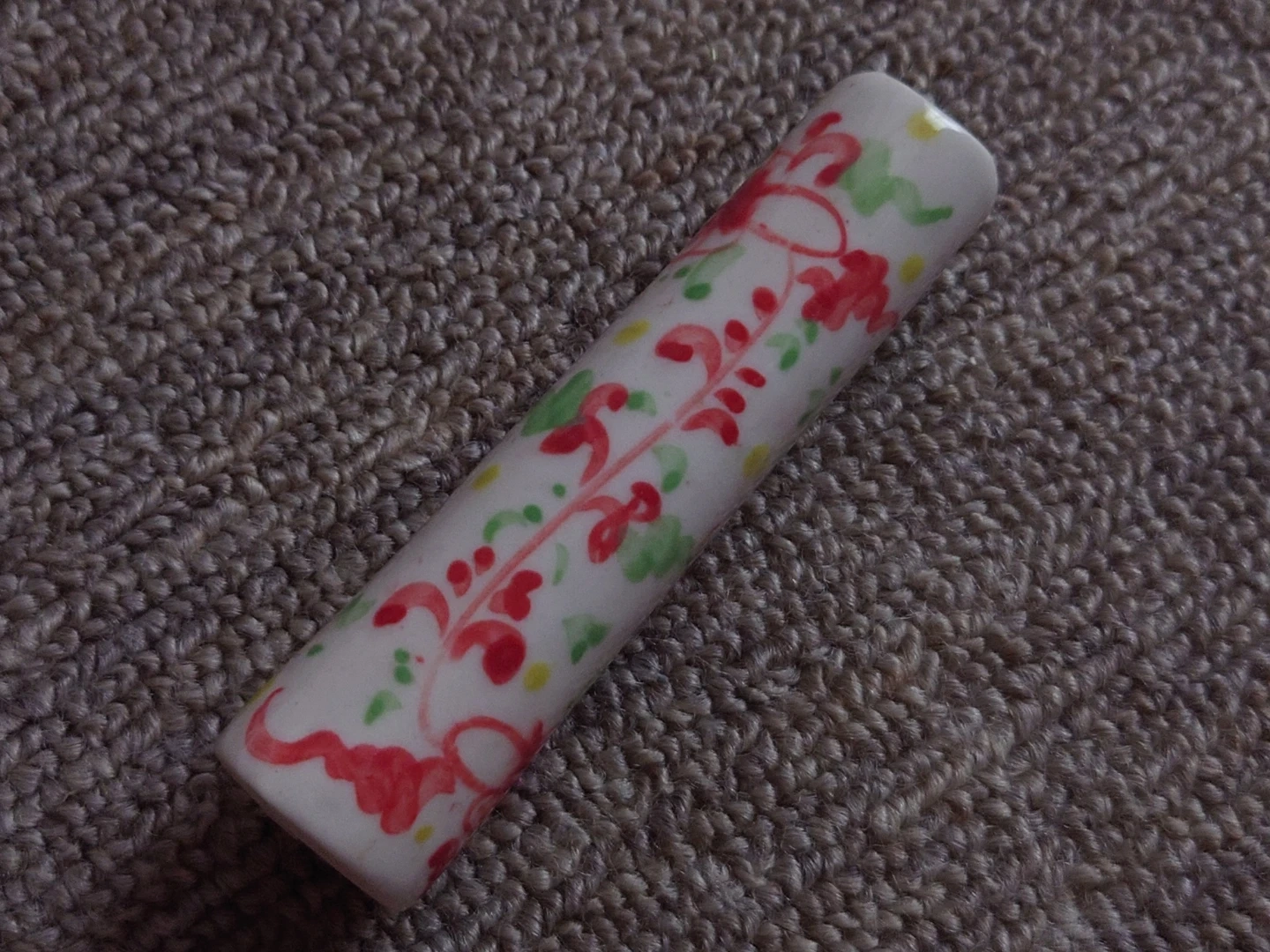 陶器製 花柄 フラワーベース 一輪挿し