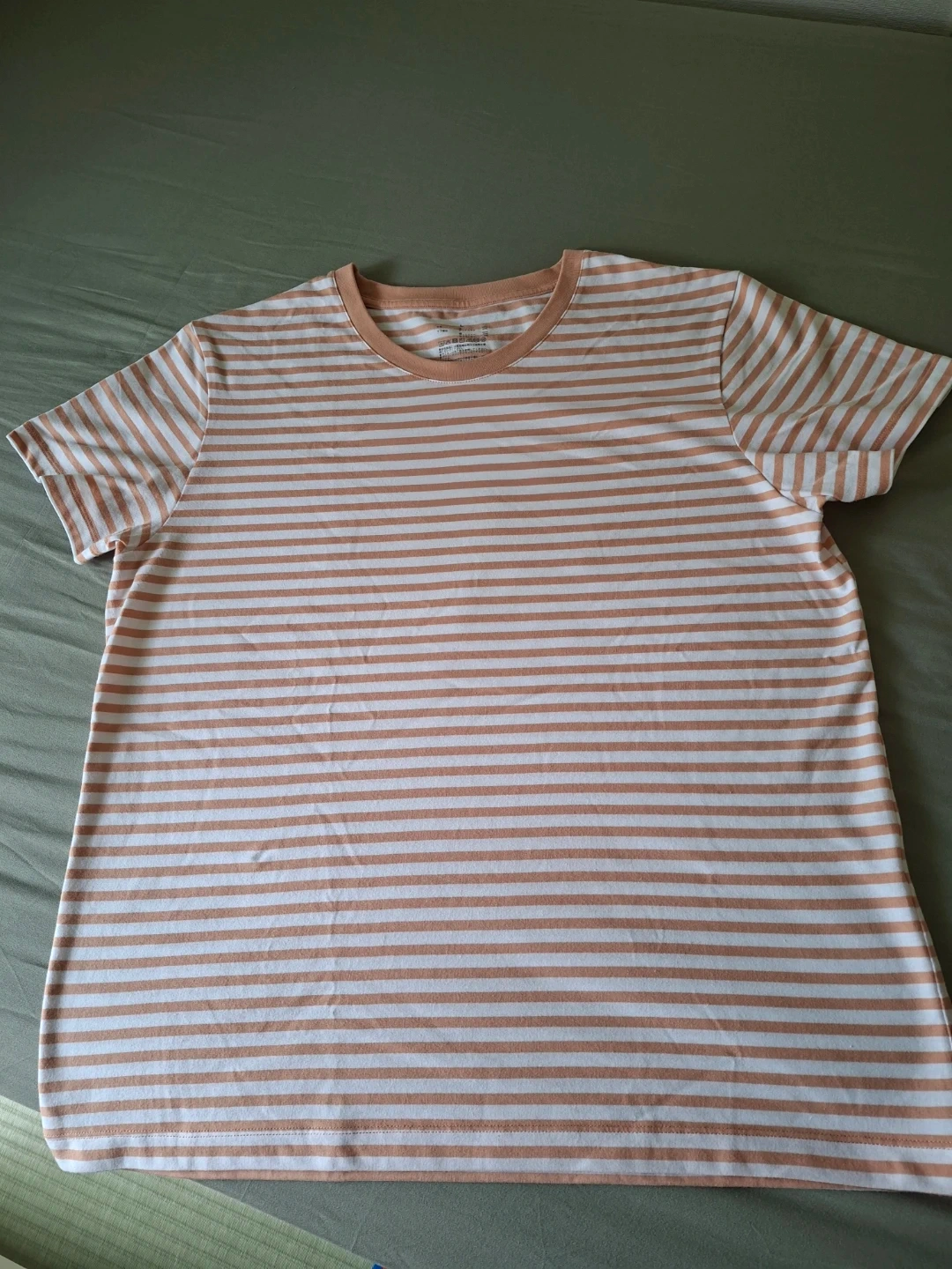 無印良品 ボーダーTシャツ オレンジ Lサイズ