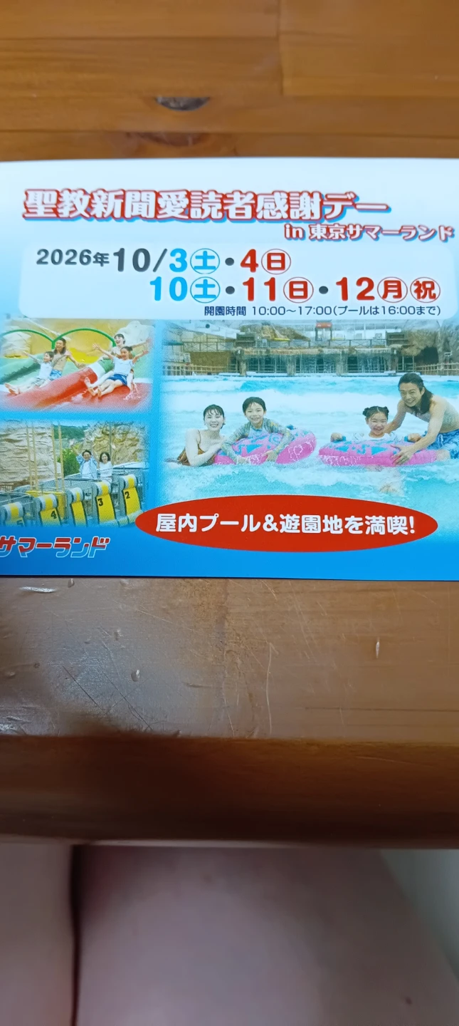 サマーランドチケット3枚