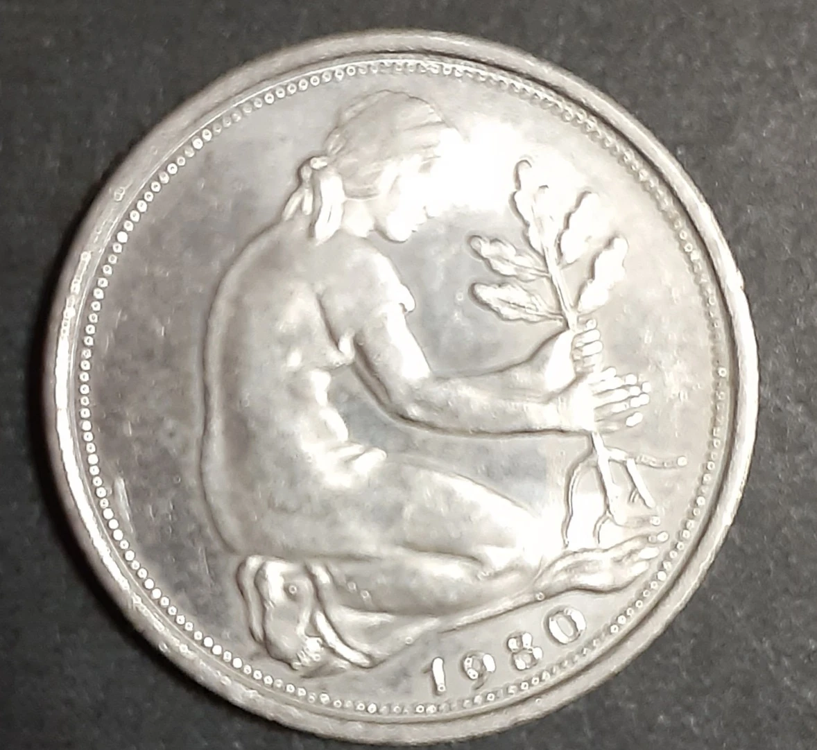 美品 旧貨 ﾄﾞｲﾂ50ぺニヒ硬貨の写真2枚目
