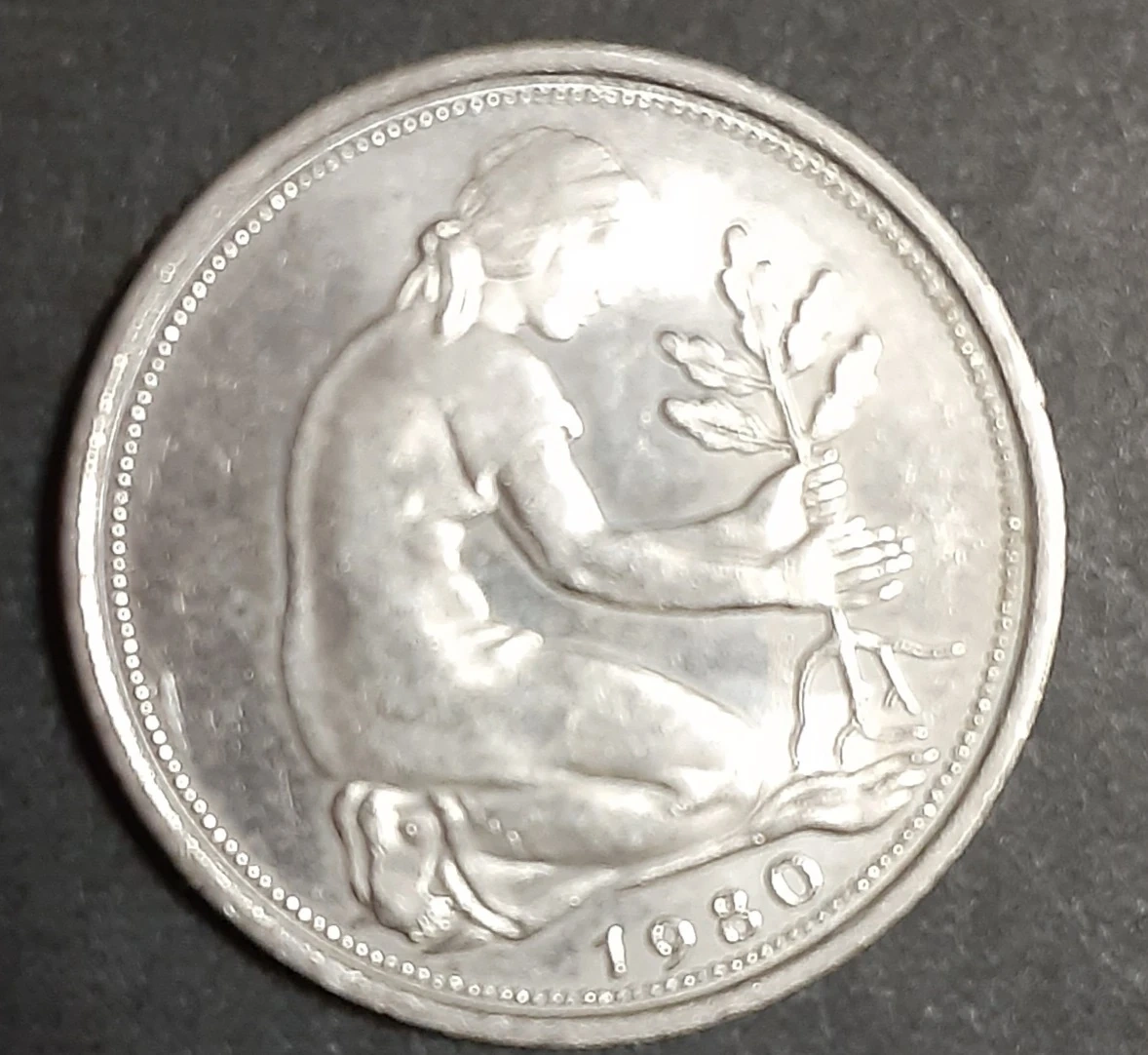 美品 旧貨 ドイツ50ぺニヒ硬貨の写真2枚目