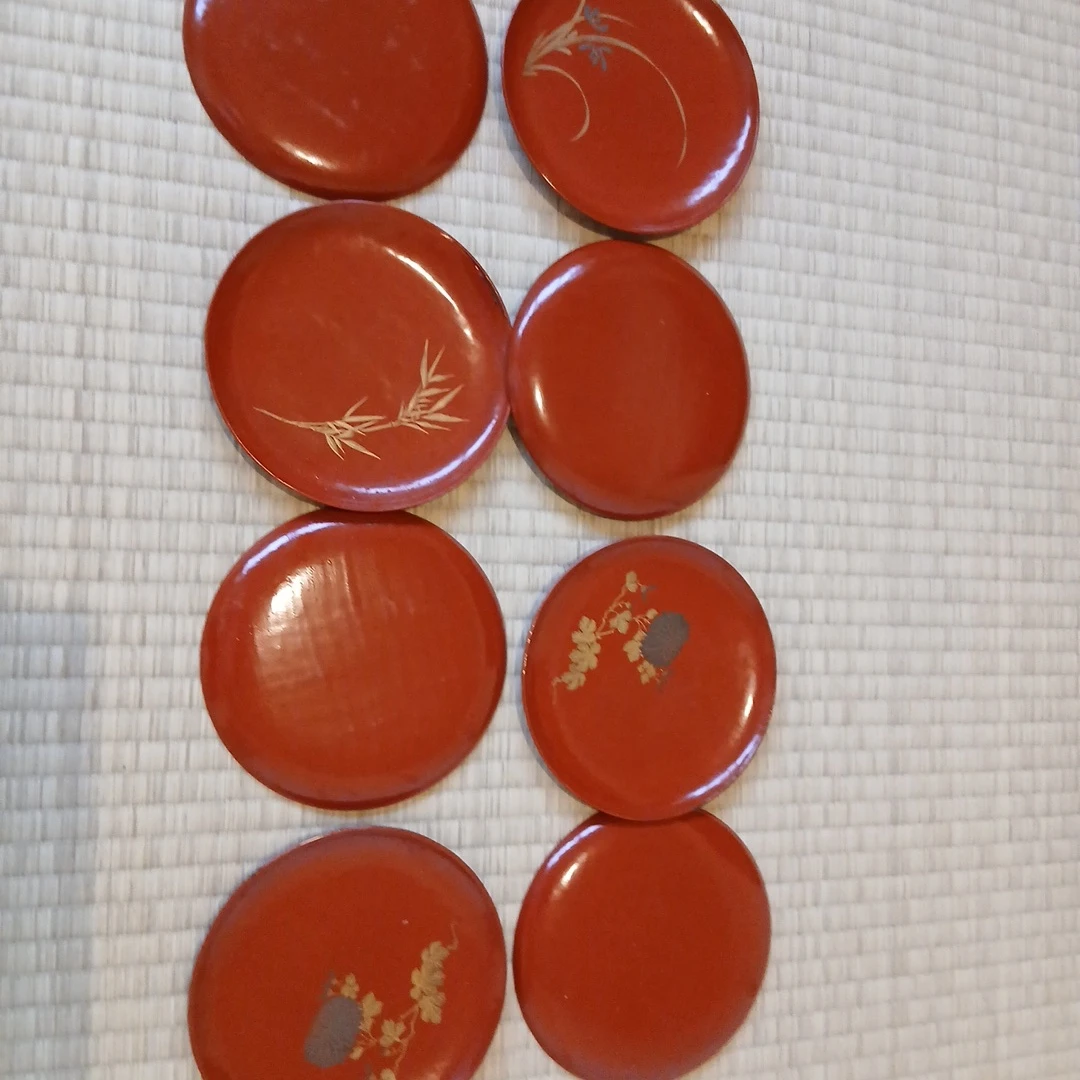 和食器 朱塗 蒔絵 銘々皿 8枚セットの写真4枚目