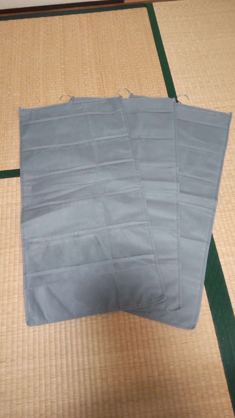 ハンガー式 ウォール裏表ポケット グレー 3枚セット