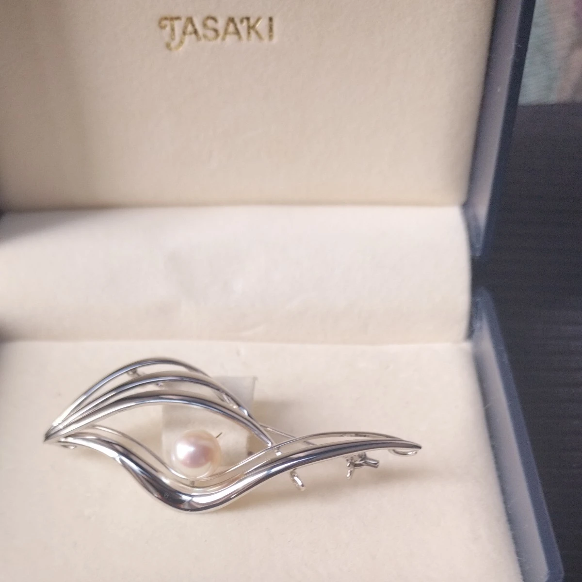 新品未使用品　タサキ 大粒パール ブローチ兼ネックレストップ シルバー