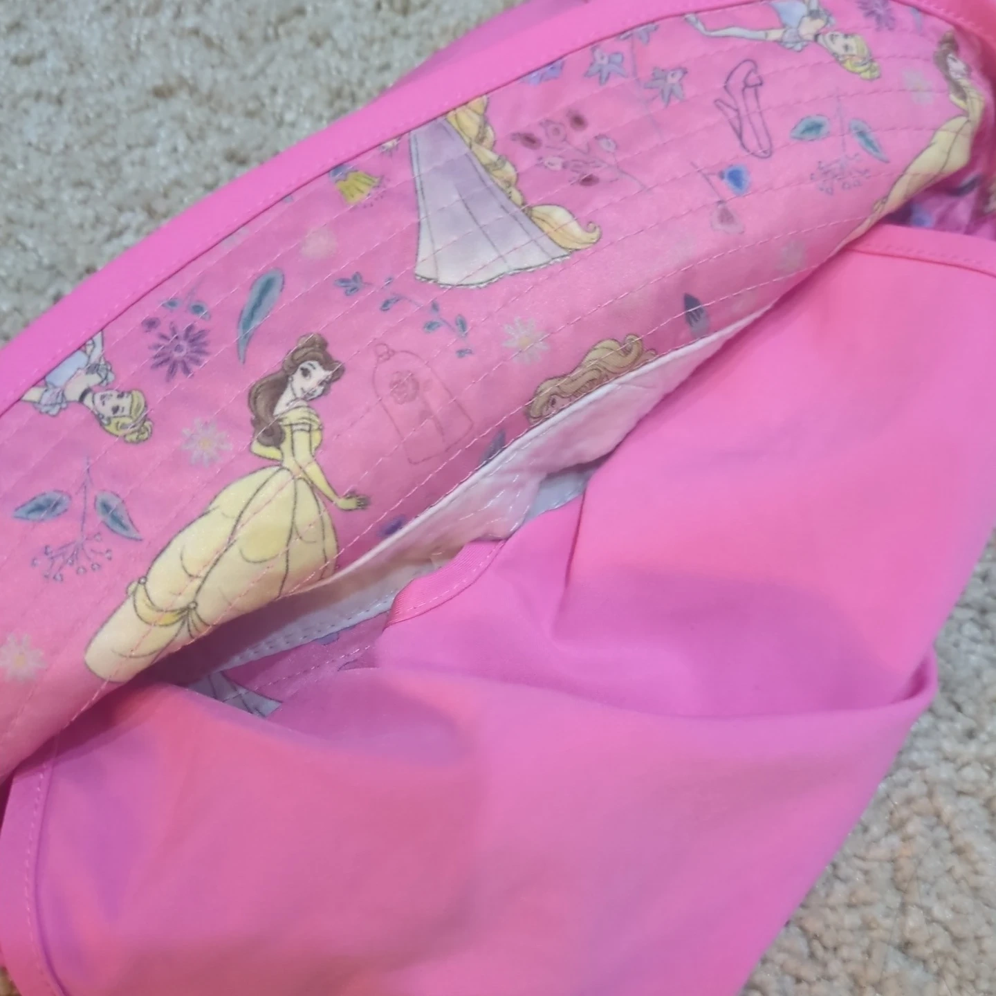 ディズニー プリンセス 日よけ付き帽子 ピンクの写真2枚目