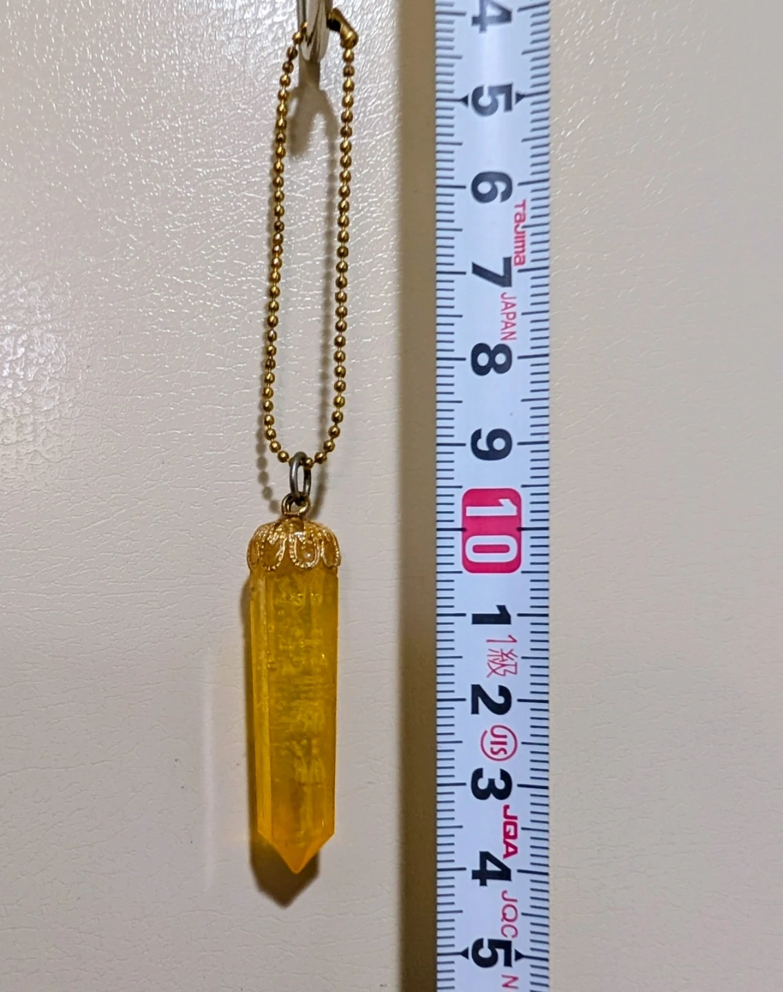 【レジン】イエロー クリスタル ペンダント