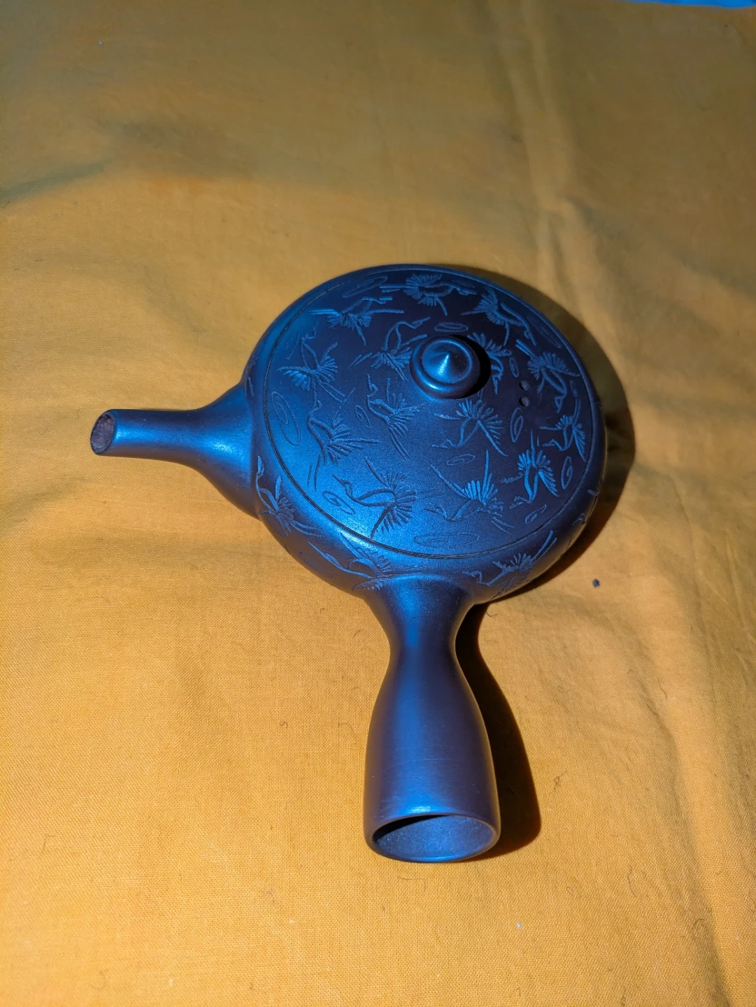 急須 茶器 鶴模様 陶器 常滑焼