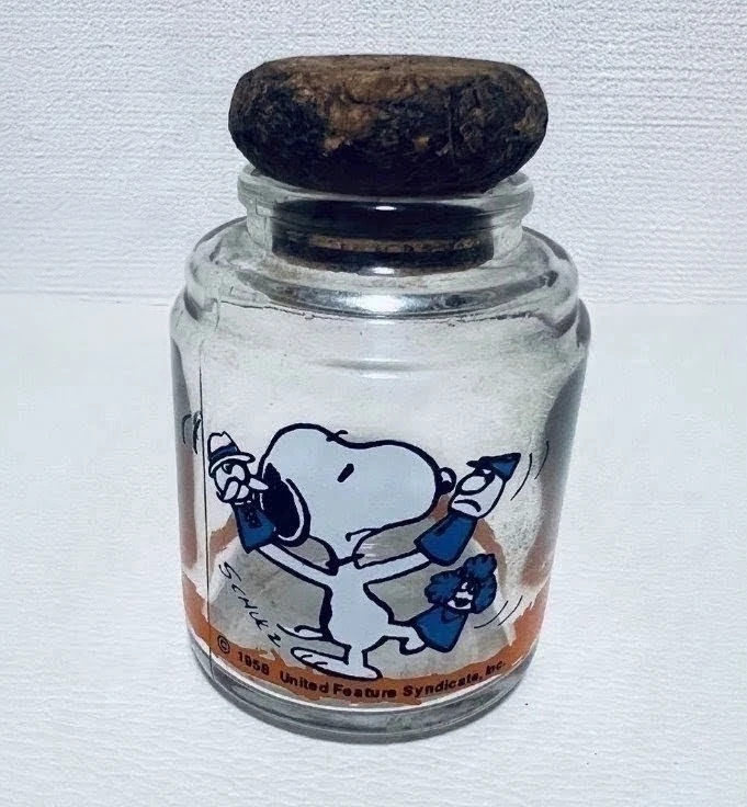 スヌーピー ガラス瓶 コルク蓋付き