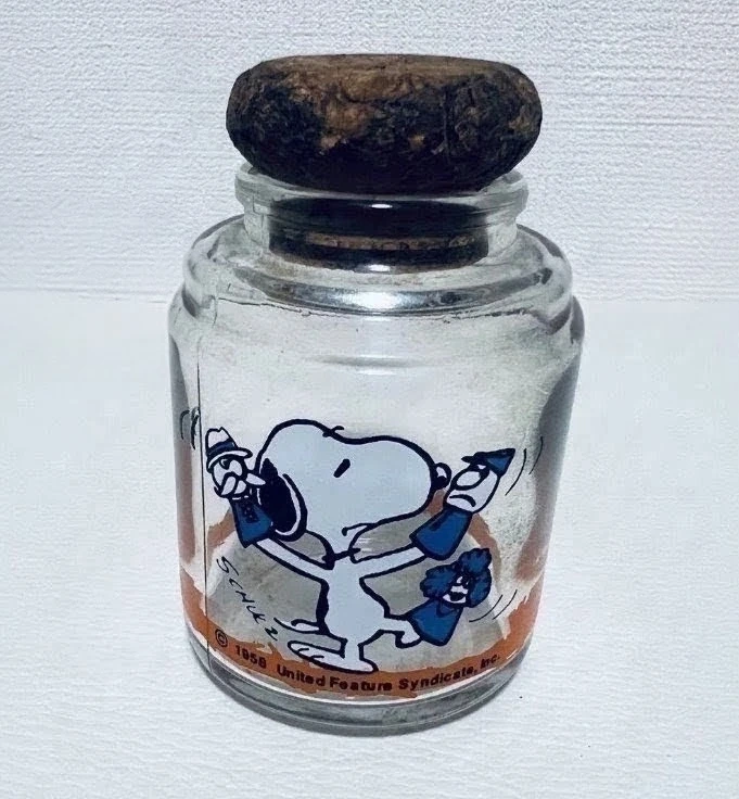 スヌーピー ガラス瓶 コルク蓋付き