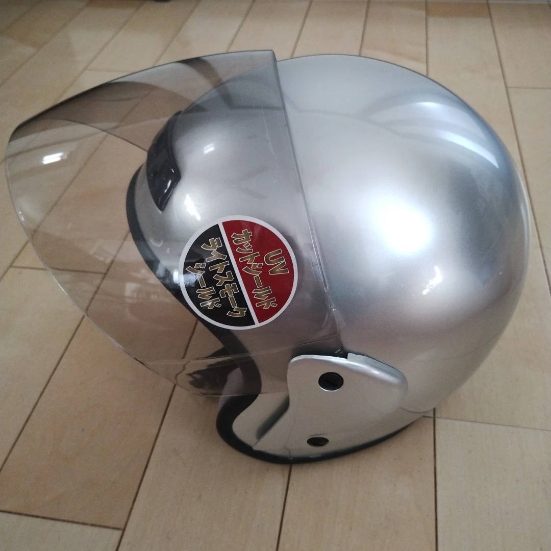 バイク用ヘルメット ジェットタイプ シルバー