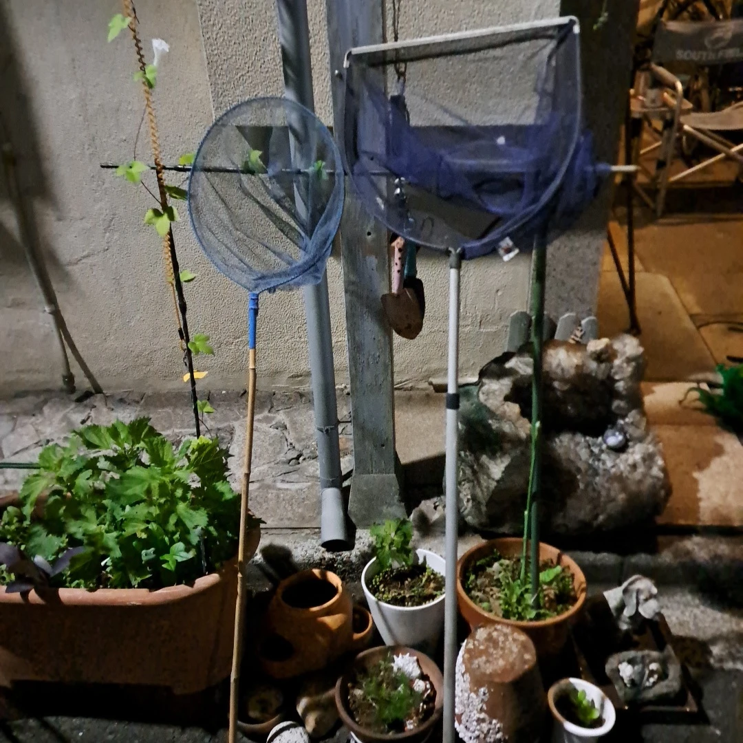 網さかなつりや。いけなどのごみとり