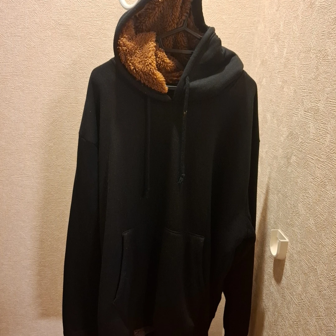 裏ボア プルオーバーパーカー ブラック 3L