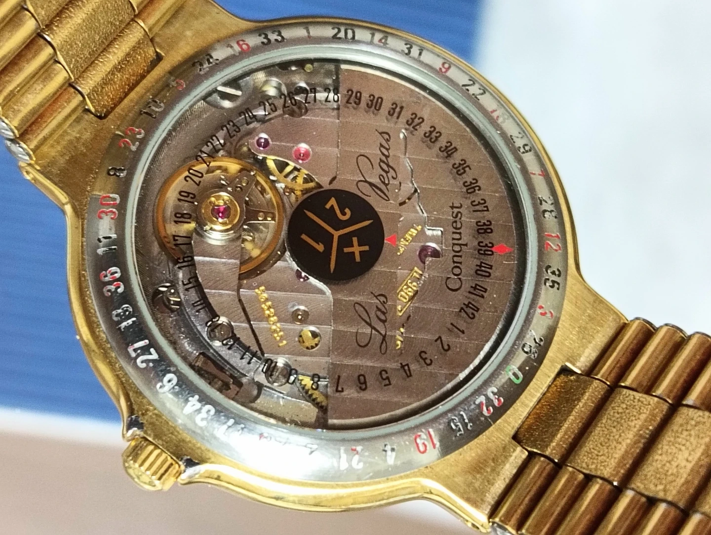 非常に稀少品。LONGINES ラスベガス 名機Cal990.1搭載 自動巻きデイト 腕時計の写真7枚目