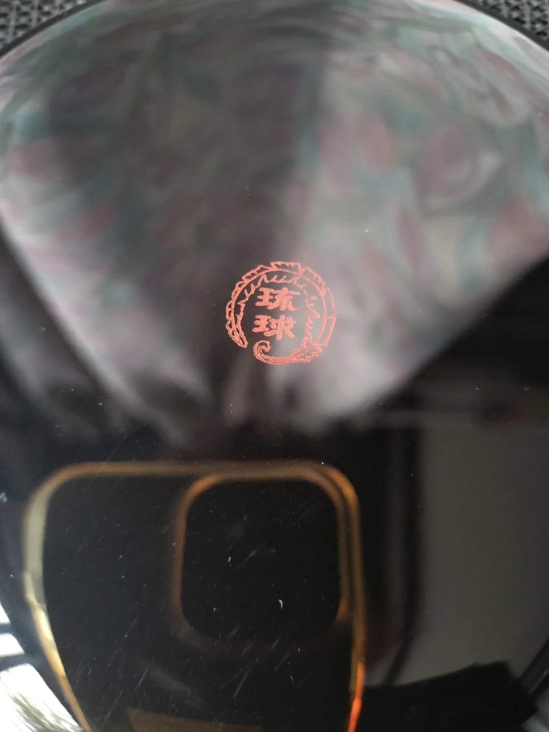 沖縄伝統工芸品琉球漆器 小皿5枚&フォーク5本セット ハイビスカス柄オマケ付き❢の写真7枚目