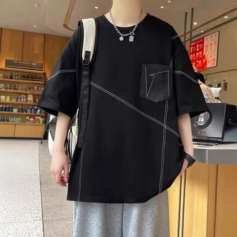 ステッチデザイン 半袖Tシャツ オーバーサイズの写真4枚目